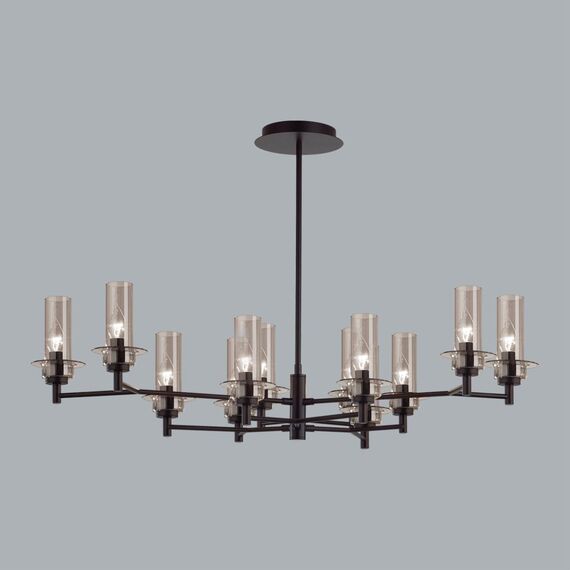 LUMION 6555/12C CLASSI LN25 30 черный/дымчатый/металл/стекло Люстра потолочная E14 12*40W 220V MADONNA, изображение 4