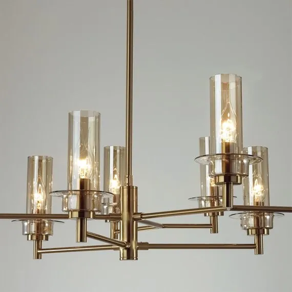 LUMION 6554/9C CLASSI LN25 28 бронза/коньячный/металл/стекло Люстра потолочная E14 9*40W 220V MADONNA, изображение 6