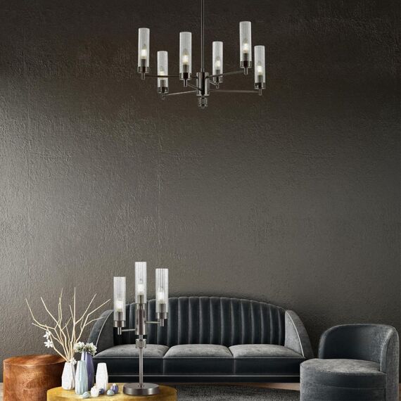 LUMION 5275/6C CLASSI LN23 37 черный хром Люстра потолочная E14 6*40W 220V KAMILLA, изображение 3