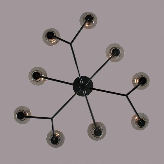 LUMION 6555/9C CLASSI LN25 30 черный/дымчатый/металл/стекло Люстра потолочная E14 9*40W 220V MADONNA, изображение 3