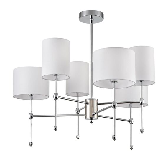 LUMION 6589/6C CLASSI LN25 60 хром/белый, металл/текстиль Люстра потолочная E14 6*40W 220V LATTI