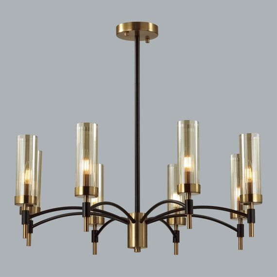 LUMION 6538/8C CLASSI LN23 34 чёрный, латунь Люстра потолочная E14 8*40W 220V SHARON, изображение 3