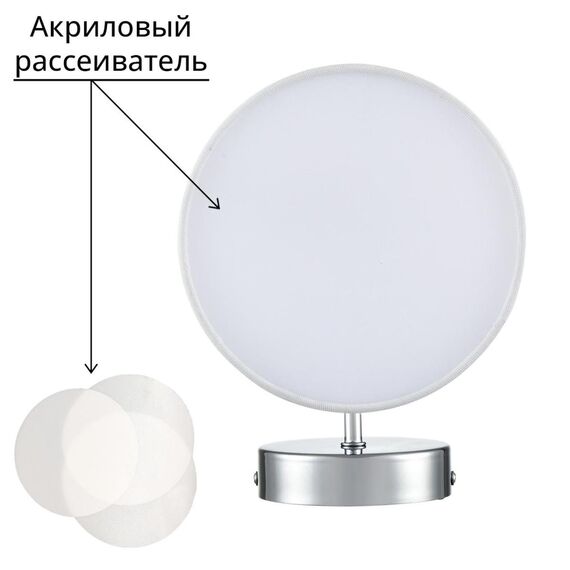 LUMION 6591/1W CLASSI LN25 62 хром/белый, металл/текстиль Бра E14 1*40W 220V SUNTORI, изображение 3