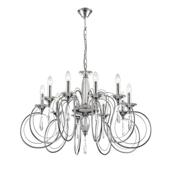 LUMION 8032/10 CLASSI LN25 20 хром, металл/хрусталь Люстра подвесная Е14 10*40W 220V LAOKA, изображение 7