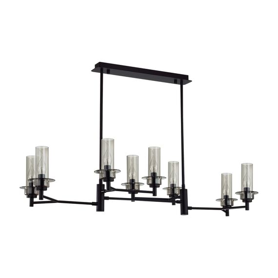 LUMION 6555/8C CLASSI LN25 30 черный/дымчатый/металл/стекло Люстра потолочная E14 8*40W 220V MADONNA