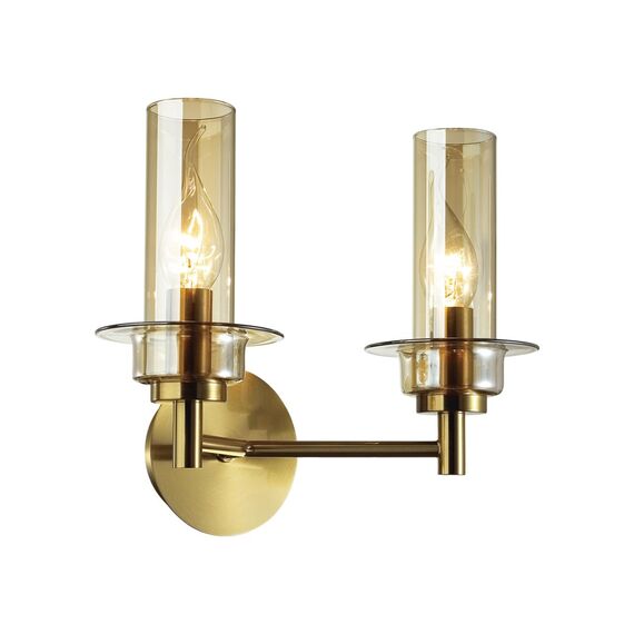LUMION 6554/2W CLASSI LN25 27 бронза/коньячный/металл/стекло Бра E14 2*40W 220V MADONNA, изображение 3