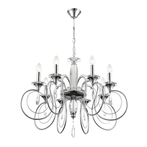 LUMION 8032/8 CLASSI LN25 20 хром, металл/хрусталь Люстра подвесная Е14 8*40W 220V LAOKA, изображение 7