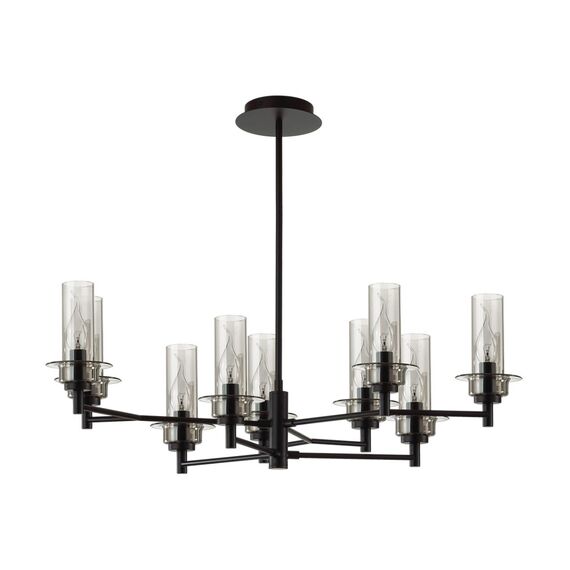 LUMION 6555/9C CLASSI LN25 30 черный/дымчатый/металл/стекло Люстра потолочная E14 9*40W 220V MADONNA