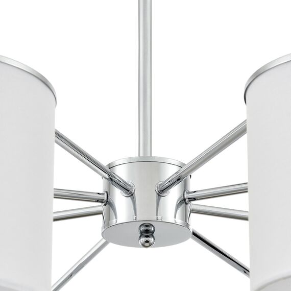 LUMION 6591/8 CLASSI LN25 62 хром/белый, металл/текстиль Люстра подвесная E14 8*40W 220V SUNTORI, изображение 3