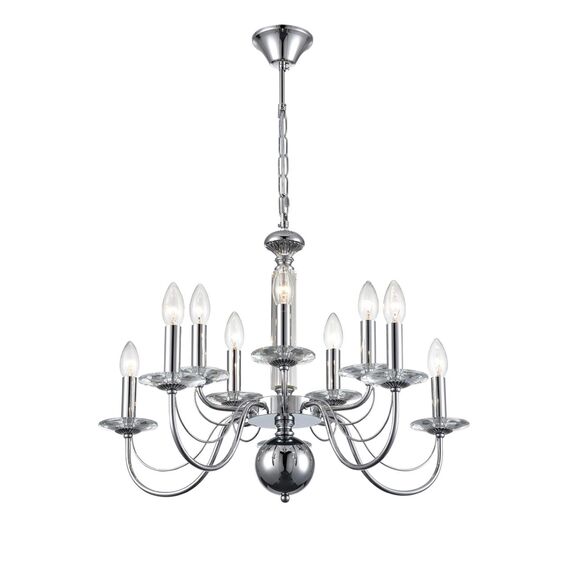 LUMION 8034/10 CLASSI LN25 18 хром, металл/стекло Люстра подвесная Е14 10*40W 220V INCANTO, изображение 7