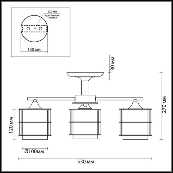 LUMION 3504/3C COUNTY LN18 000 хром Люстра потолочная E27 3*60W 220V ROTONDUM, изображение 2