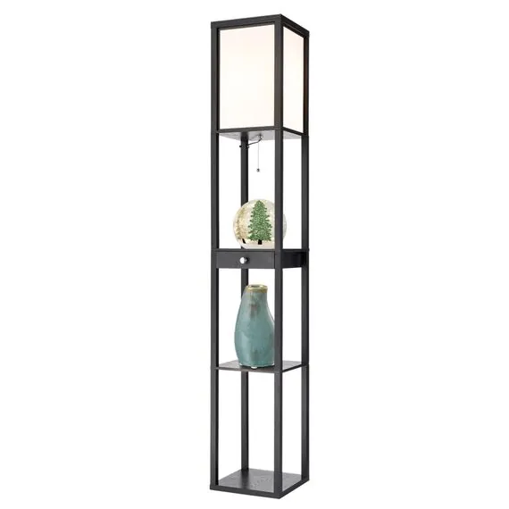 LUMION 8092/1F COMFI LN25 361 черный/белый, дерево/текстиль Торшер Е27 1*60W 220V PRACTIC, изображение 3