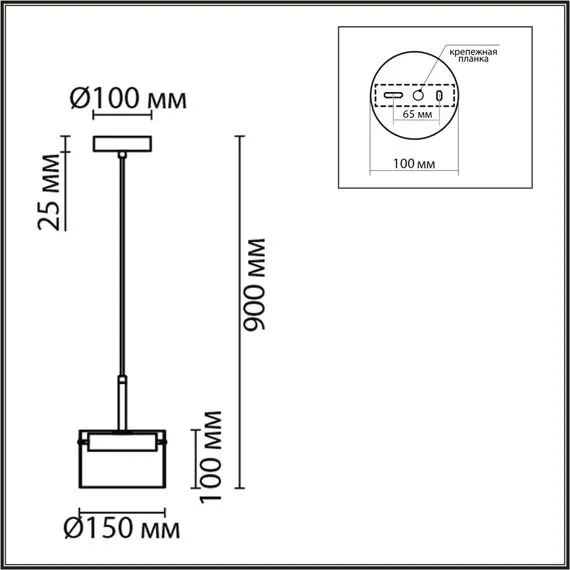 LUMION 8232/1 COMFI LN25 193 черный/прозрачный, металл/стекло Подвес LED GX70 1*10W 220V NATALINA, изображение 2