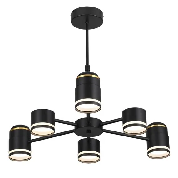 LUMION 8234/6C COMFI LN25 000 черный, металл/акрил Люстра потолочная LED GX53 6*10W + LED-проектор 3*5W 2700К 220V VIRSAVA, изображение 8