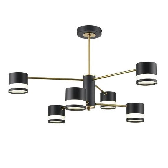 LUMION 8240/6C COMFI LN25 197 черный/латунь, металл/акрил Люстра потолочная LED GX53 6*7W 220V LANIKA, изображение 7