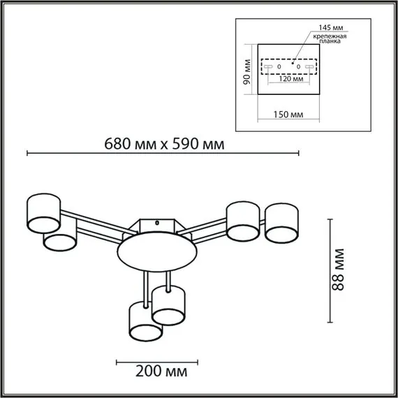 LUMION 8235/6C COMFI LN25 200 белый, металл Люстра потолочная LED GX53 6*12W 220V GARETA, изображение 2
