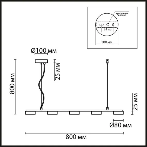 LUMION 8117/5 COMFI LN25 196 черный, металл Подвесной светильник LED GX53 5*7W 220V TORINA, изображение 2