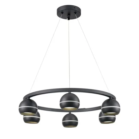 LUMION 8242/6 COMFI LN25 203 черный металл Светильник подвесной LED GX53 6*7W 220V LUAZANA, изображение 4