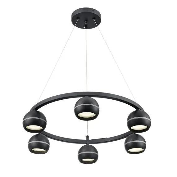 LUMION 8242/6 COMFI LN25 203 черный металл Светильник подвесной LED GX53 6*7W 220V LUAZANA, изображение 5