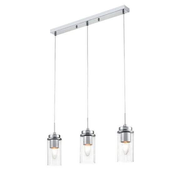 LUMION 8102/3A COMFI LN25 326 хром/прозрачный металл/металл Подвес Е14 3*40W 220V ISHA, изображение 6