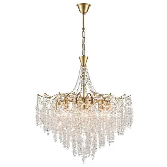 LUMION 8243/8 CLASSI LN25 22 латунь металл/хрусталь Люстра подвесная E14 8*40W 220V KRISTINA, изображение 7