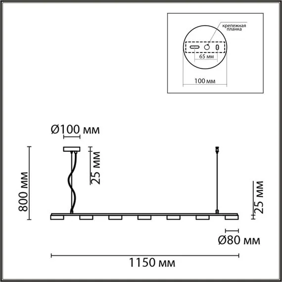 LUMION 8117/7 COMFI LN25 196 черный, металл Подвесной светильник LED GX53 7*7W 220V TORINA, изображение 2