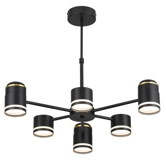 LUMION 8234/6C COMFI LN25 000 черный, металл/акрил Люстра потолочная LED GX53 6*10W + LED-проектор 3*5W 2700К 220V VIRSAVA, изображение 7