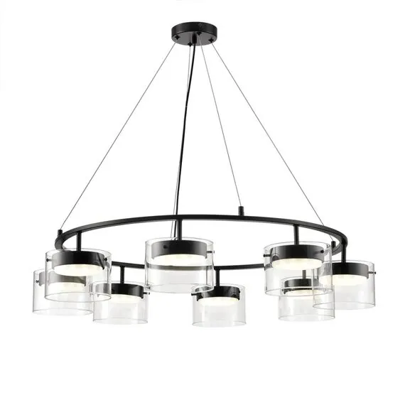 LUMION 8232/8 COMFI LN25 193 черный/прозрачный, металл/стекло Светильник подвесной LED GX70 8*10W 220V NATALINA, изображение 4
