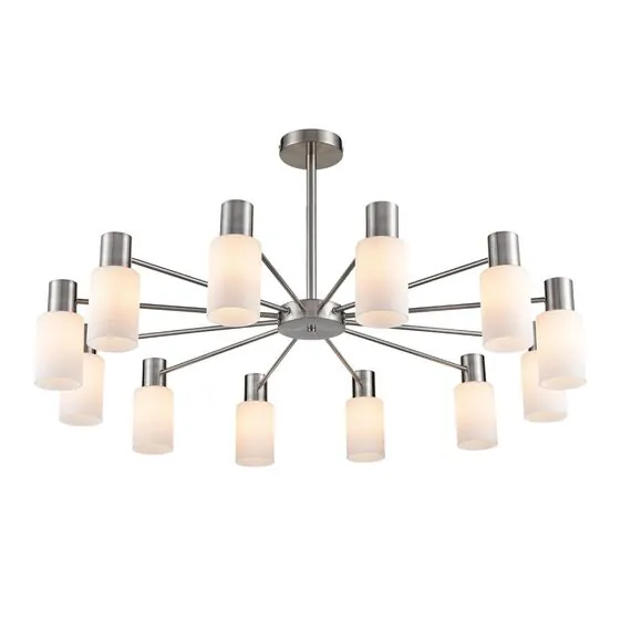 LUMION 8099/12C COMFI LN25 76 никель/белый металл/стекло Люстра потолочная Е14 12*40W 220V MAVE, изображение 7