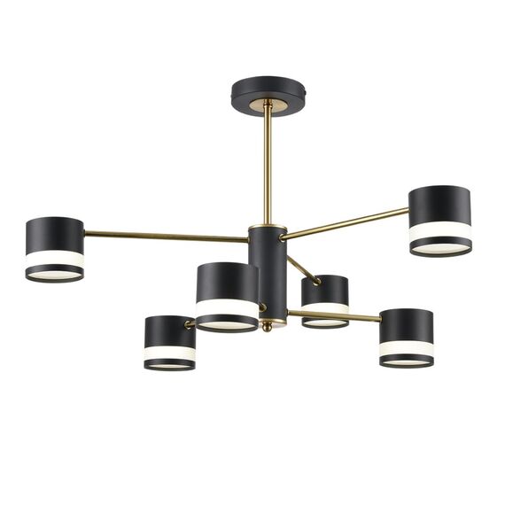 LUMION 8240/6C COMFI LN25 197 черный/латунь, металл/акрил Люстра потолочная LED GX53 6*7W 220V LANIKA, изображение 7