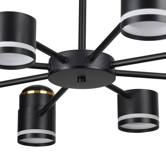 LUMION 8234/8C COMFI LN25 000 черный, металл/акрил Люстра потолочная LED GX53 8*10W + LED-проектор 4*5W 2700К 220V VIRSAVA, изображение 4