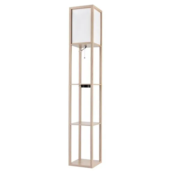 LUMION 8091/1F COMFI LN25 361 дерево/белый, дерево/текстиль Торшер Е27 1*60W 220V PRACTIC