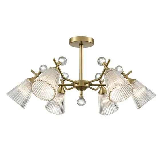 LUMION 8046/6C CLASSI LN25 77 латунь/прозрачное стекло Люстра потолочная Е14 6*40W 220V AURICA, изображение 6