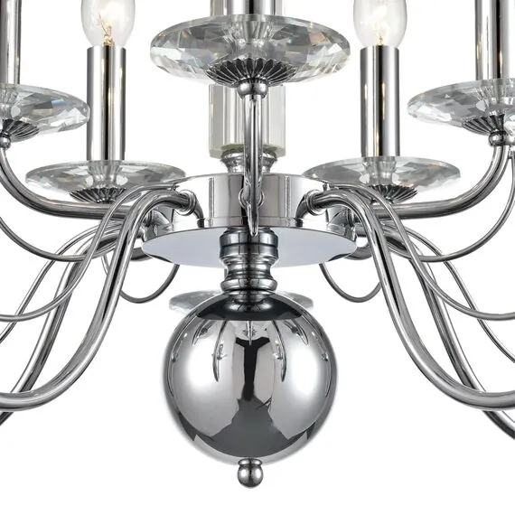 LUMION 8034/10 CLASSI LN25 18 хром, металл/стекло Люстра подвесная Е14 10*40W 220V INCANTO, изображение 3