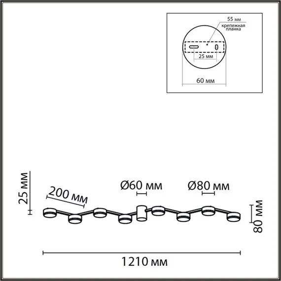 LUMION 8187/8C COMFI LN25 207 черный, металл Люстра потолочная LED GX53 8*7W 220V SANATA, изображение 2