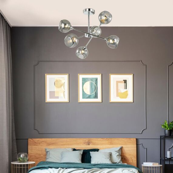 LUMION 4530/6C COMFI LN21 144 хром, дымчатый Люстра потолочная E27 6*60W 220V SANDRA, изображение 3