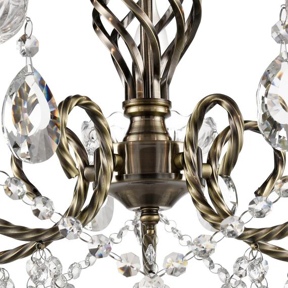 LUMION 8190/5 CLASSI LN25 24 античная бронза, металл/хрусталь Люстра E14 5*40W 220V LINN, изображение 3