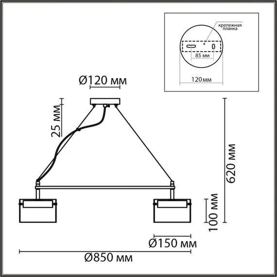 LUMION 8232/8 COMFI LN25 193 черный/прозрачный, металл/стекло Светильник подвесной LED GX70 8*10W 220V NATALINA, изображение 2