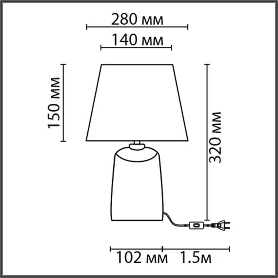 LUMION 8212/1T CLASSI LN25 000 белый жемчужный/белый, керамика/текстиль Настольная лампа Е27 1*60W 220V SINNA, изображение 2