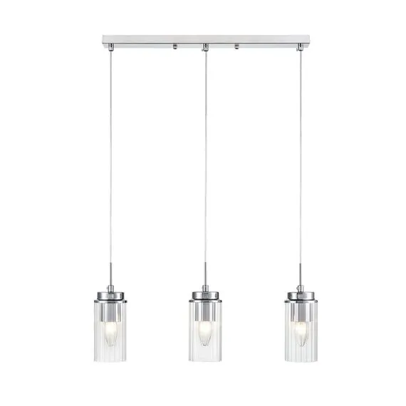 LUMION 8102/3A COMFI LN25 326 хром/прозрачный металл/металл Подвес Е14 3*40W 220V ISHA, изображение 5