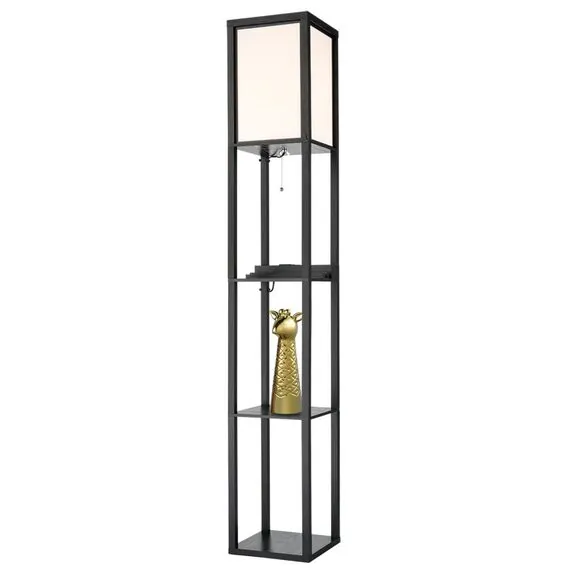 LUMION 8093/1F COMFI LN25 361 черный/белый, дерево/текстиль Торшер Е27 1*60W 220V PRACTIC, изображение 3