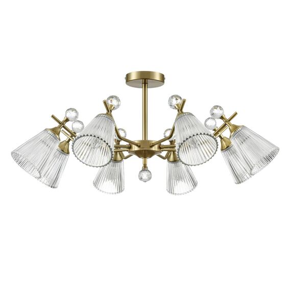 LUMION 8046/8C CLASSI LN25 77 латунь/прозрачное стекло Люстра потолочная Е14 8*40W 220V AURICA