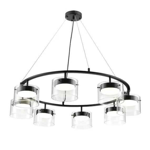 LUMION 8232/8 COMFI LN25 193 черный/прозрачный, металл/стекло Светильник подвесной LED GX70 8*10W 220V NATALINA, изображение 5