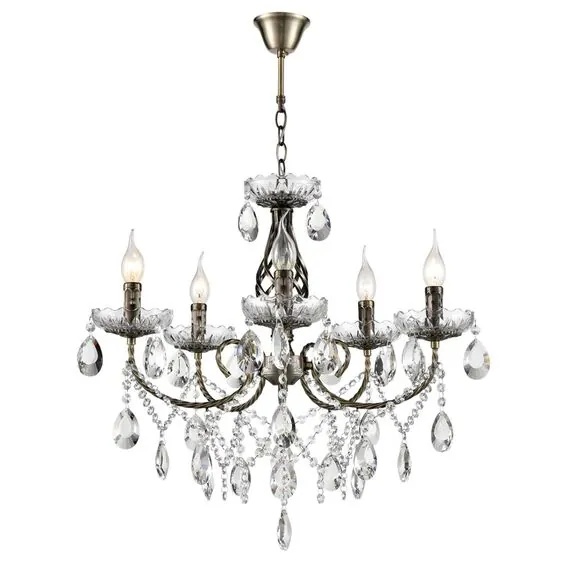 LUMION 8190/5 CLASSI LN25 24 античная бронза, металл/хрусталь Люстра E14 5*40W 220V LINN, изображение 7