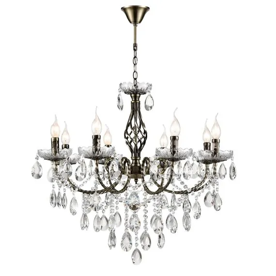 LUMION 8190/8 CLASSI LN25 24 античная бронза, металл/хрусталь Люстра E14 8*40W 220V LINN, изображение 7