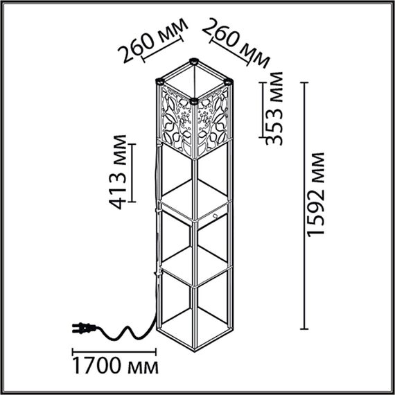 LUMION 8092/1F COMFI LN25 361 черный/белый, дерево/текстиль Торшер Е27 1*60W 220V PRACTIC, изображение 2