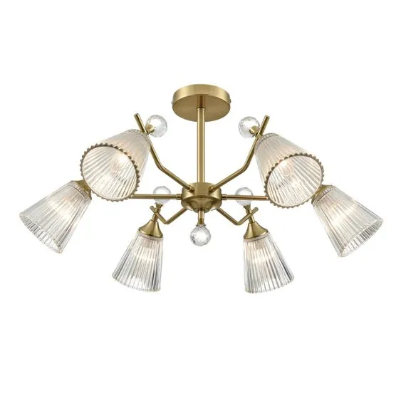 LUMION 8046/6C CLASSI LN25 77 латунь/прозрачное стекло Люстра потолочная Е14 6*40W 220V AURICA, изображение 7