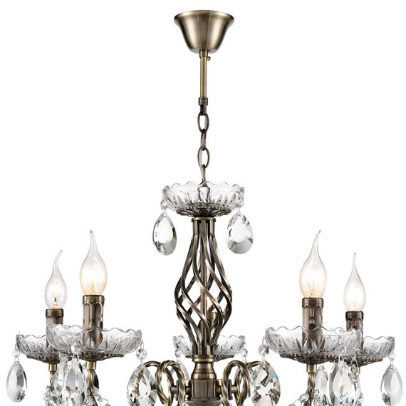 LUMION 8190/5 CLASSI LN25 24 античная бронза, металл/хрусталь Люстра E14 5*40W 220V LINN, изображение 4