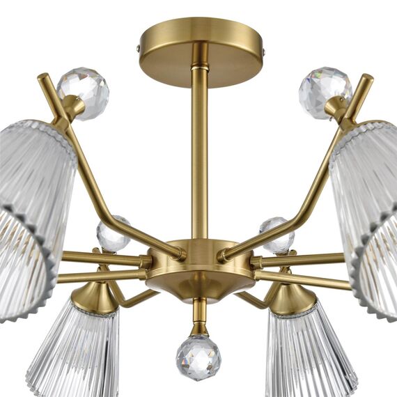 LUMION 8046/8C CLASSI LN25 77 латунь/прозрачное стекло Люстра потолочная Е14 8*40W 220V AURICA, изображение 4