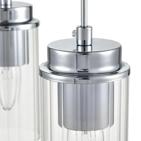 LUMION 8102/3A COMFI LN25 326 хром/прозрачный металл/металл Подвес Е14 3*40W 220V ISHA, изображение 3